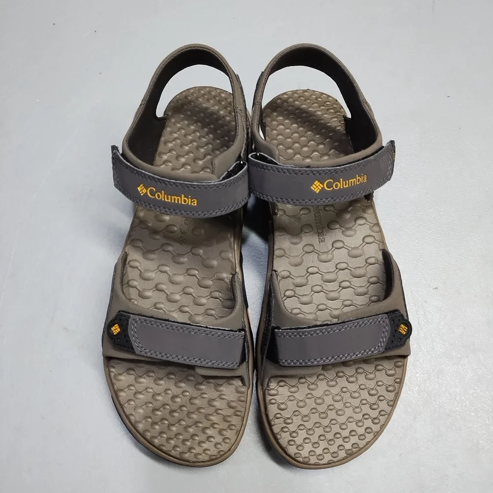 Columbia Riptide II Hiking Sandals Mens 9 Gray Black Comfort Open Toe YM6045-255